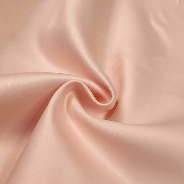 پارچه ساتن آمریکایی رنگ گلبهی شیری - پارچه مینل