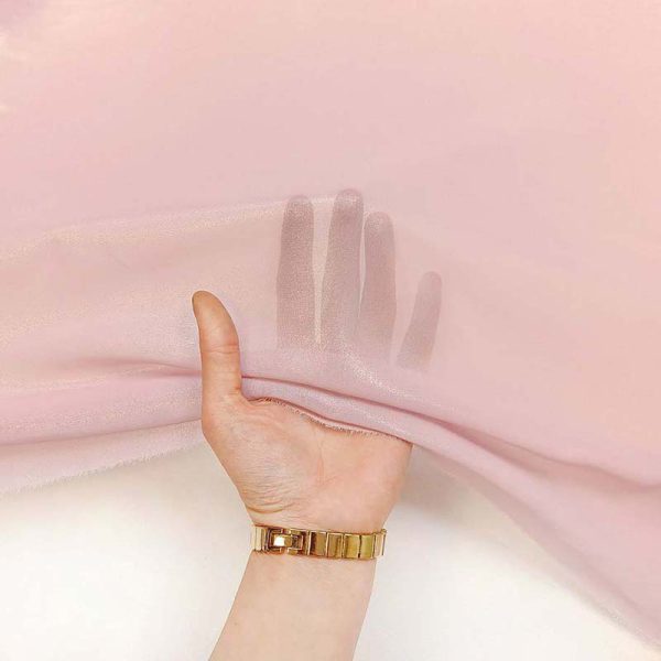 Bluish pink foil silk fabric 01