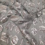 پارچه ژاکارد ارگانزا نسرین رنگ خاکستری-پارچه مینل