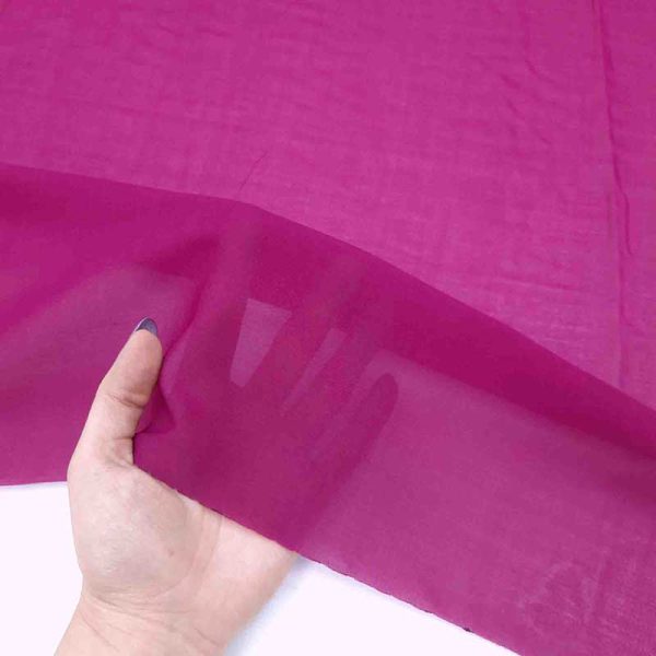 Magenta silk chiffon fabric 01